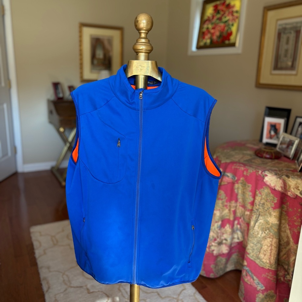 RLX Ralph Lauren Blue and Orange Men's Vest LARGE